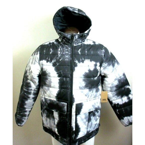 Vans Other - Vans Mens Lakemont MTE All Weather Tie Dye Jacket Black White Grey Hooded NWT
